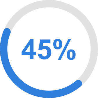 45% blue icon